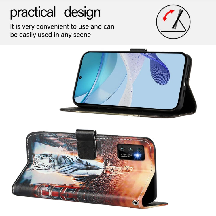 Funda de Cuero para Cubot P50 con Diseño de Dibujos Gatos y Tigres (Liso)