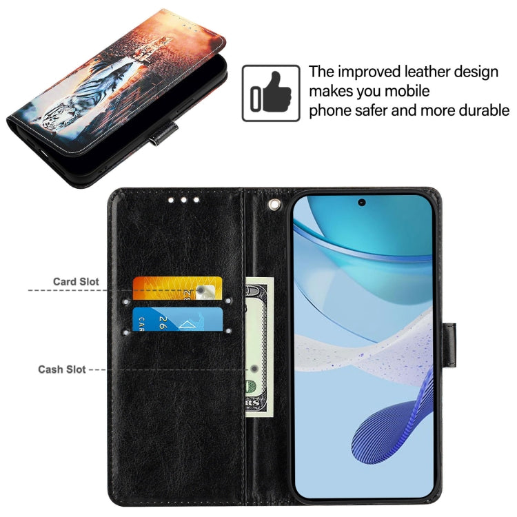 Funda de Cuero para Cubot P50 con Diseño de Dibujos Gatos y Tigres (Liso)