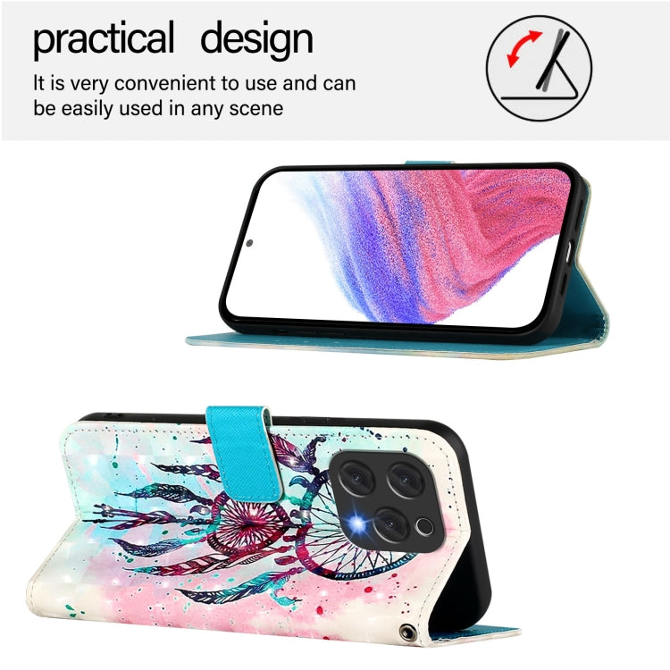 Funda de Cuero con Tapa Horizontal para Doogee N55 Plus con Pintura 3D (Campanas de Viento)