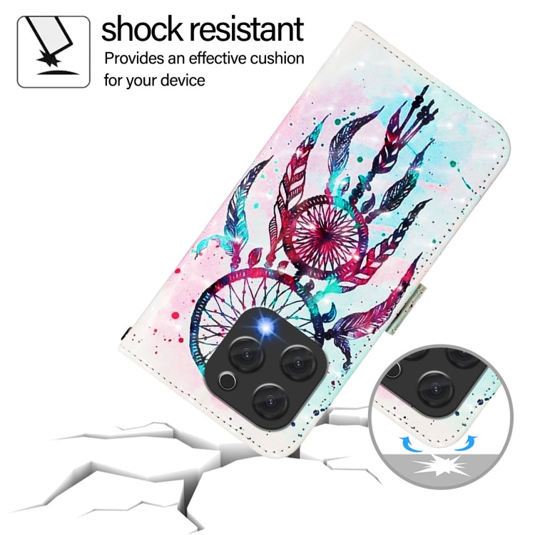 Funda de Cuero con Tapa Horizontal para Doogee N55 Plus con Pintura 3D (Campanas de Viento)