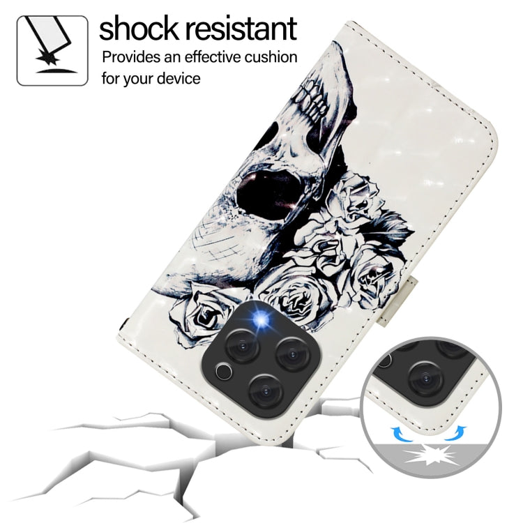 Funda de Cuero para Doogee N55 Plus con Tapa Horizontal y Pintura 3D (Calavera)