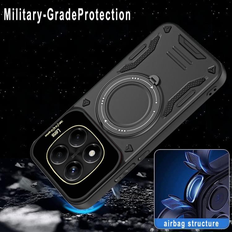 Funda para Redmi Note 14 Pro 4G con soporte MagSafe y ventana grande (negro)