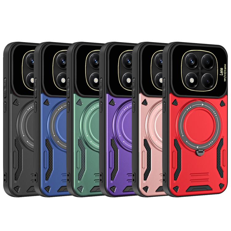 Funda para Redmi Note 14 Pro 4G con soporte MagSafe y ventana grande (azul)
