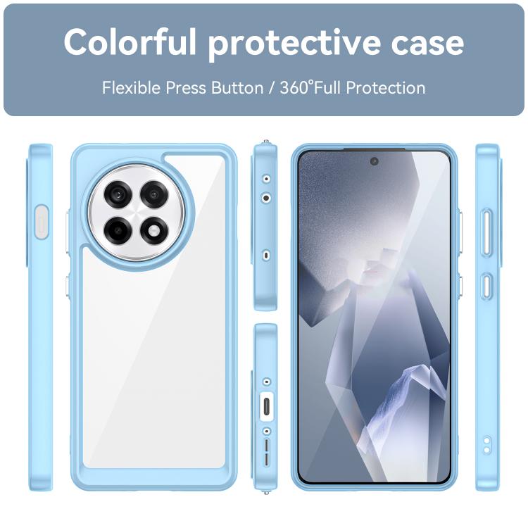 Funda híbrida TPU acrílica OnePlus 13R serie colorida (Azul)