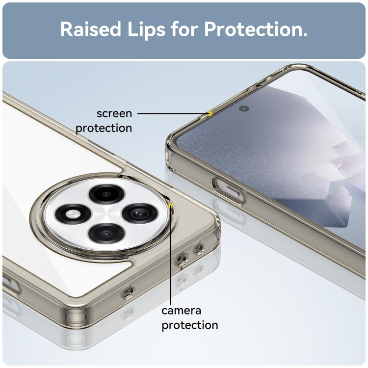 Funda híbrida TPU acrílica Serie Colorida para OnePlus Ace 5 Pro 5G (Gris Transparente)