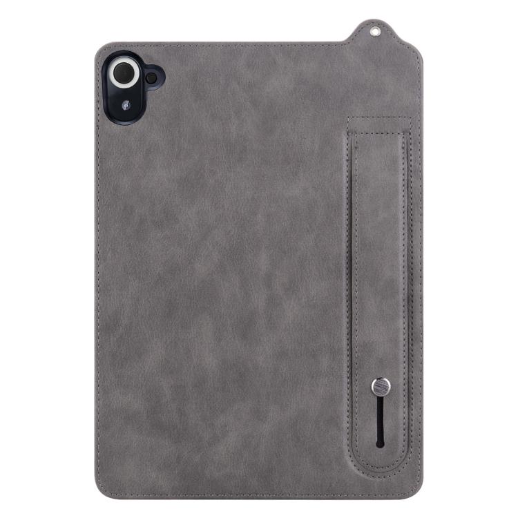 Funda de TPU con parte trasera de cuero y correa para Xiaomi Redmi K Pad (gris)