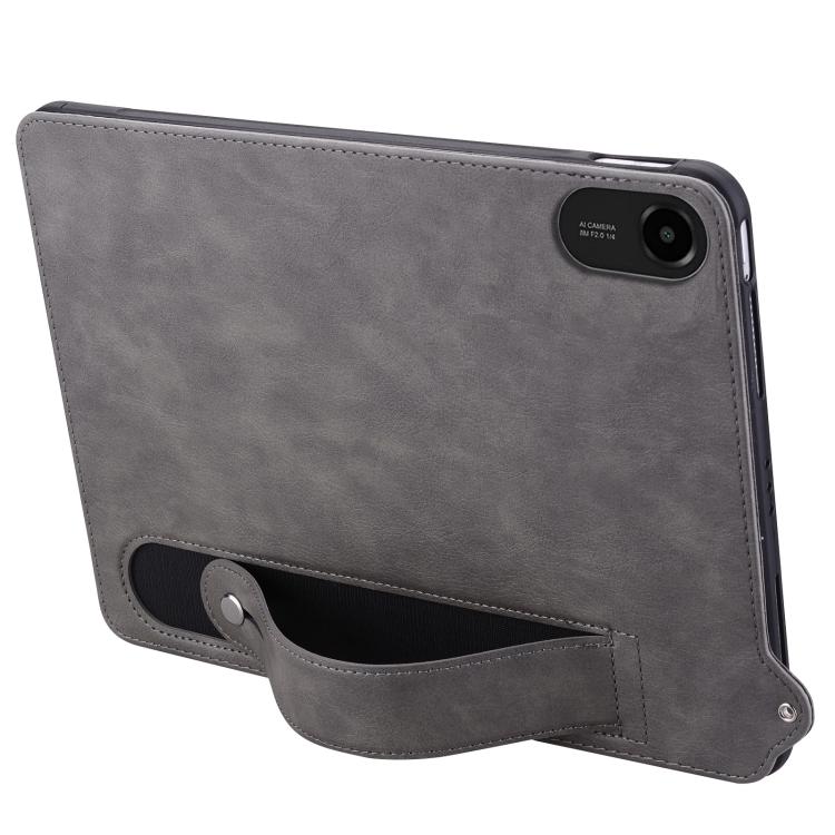 Funda de TPU con parte trasera de cuero y correa para Xiaomi Redmi Pad 2 (gris)