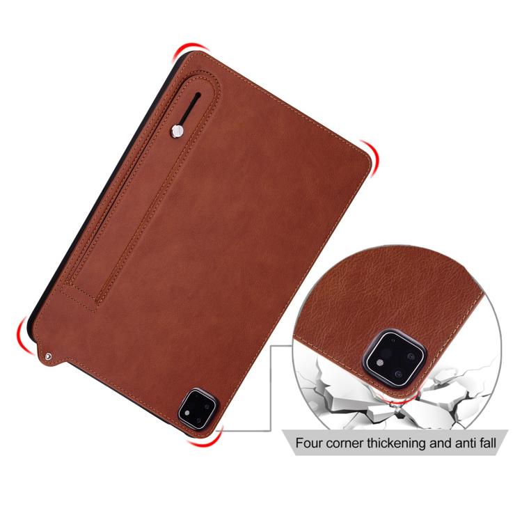 Funda de TPU con parte trasera de cuero y correa para Xiaomi Redmi Pad 2 (marrón)