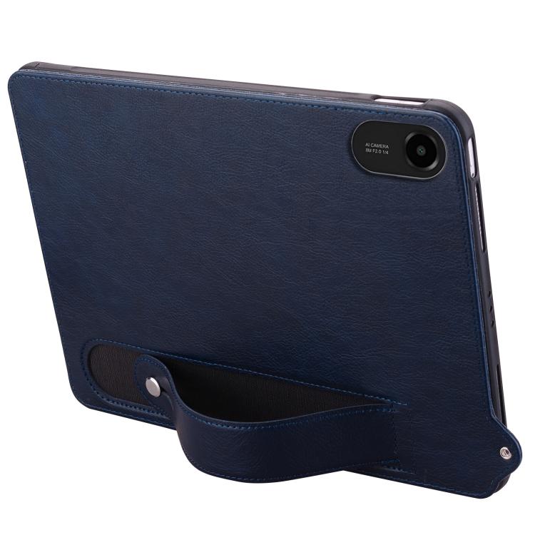 Funda de TPU con parte trasera de cuero y correa para Xiaomi Redmi Pad 2 (azul oscuro)