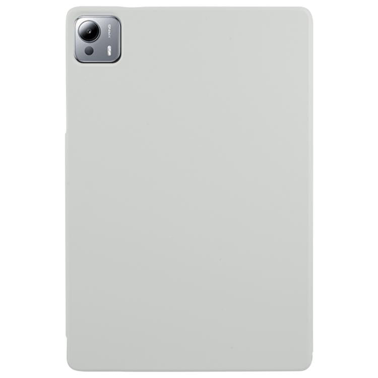 Funda de cuero con hebilla fija y deformación magnética para Xiaomi Pad 7 Ultra (gris)