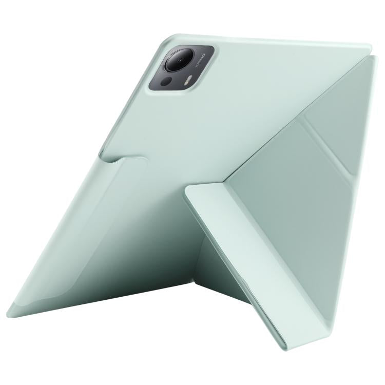 Funda de cuero con hebilla fija y deformación magnética para Xiaomi Pad 7 Ultra (verde bebé)