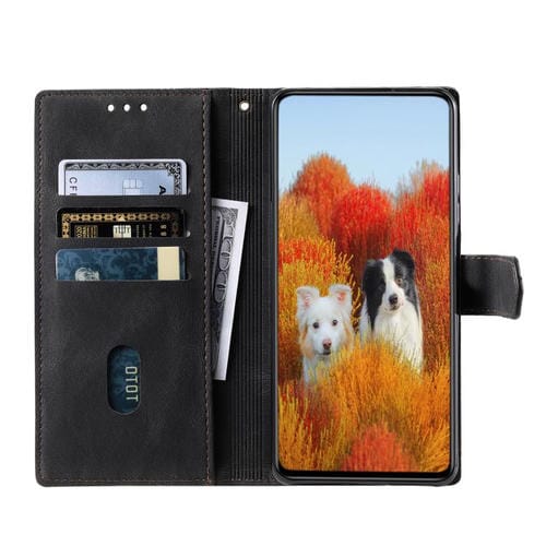 Funda de cuero con relieve TTUDRCH para Samsung Galaxy A17 5G (negra)