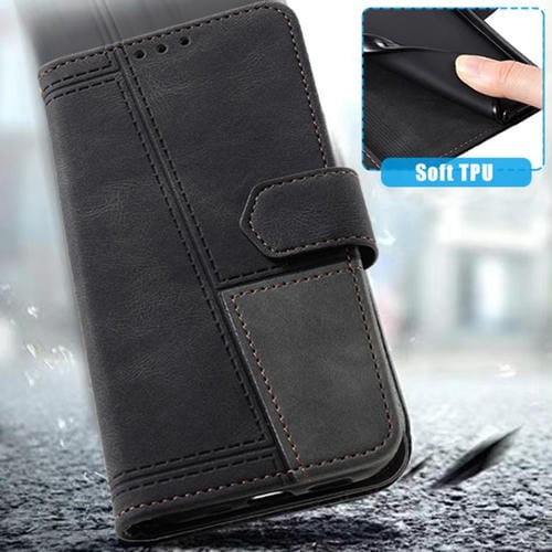 Funda de cuero con relieve TTUDRCH para Samsung Galaxy A17 5G (negra)