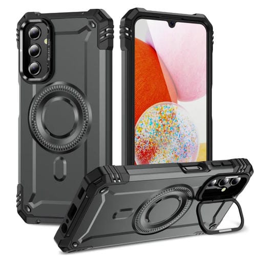 Estuche para Teléfono Samsung Galaxy A14 5G/4G con Soporte para Lente Magsafe (Gris)