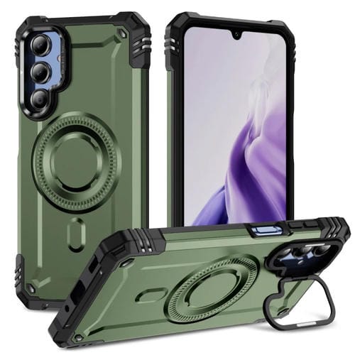Estuche para Teléfono Samsung Galaxy A16 5G con Soporte para Lente Magsafe (Verde Militar)