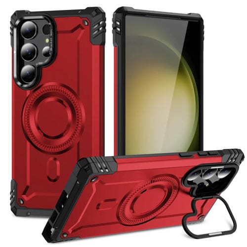 Estuche para Teléfono Samsung Galaxy S23 Ultra 5G con Soporte para Lente Magsafe (Rojo)