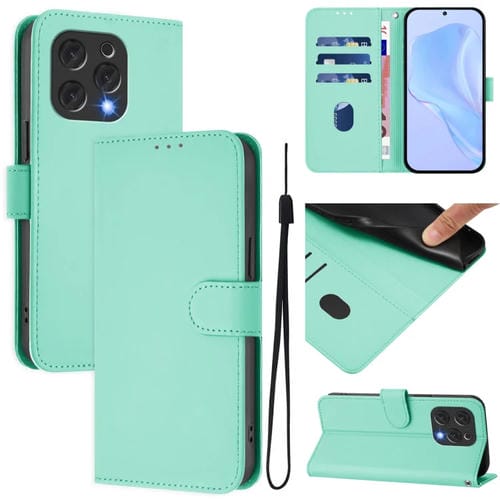 Funda de Piel Sintética con Cordón para Doogee N55 Plus (Verde Menta)