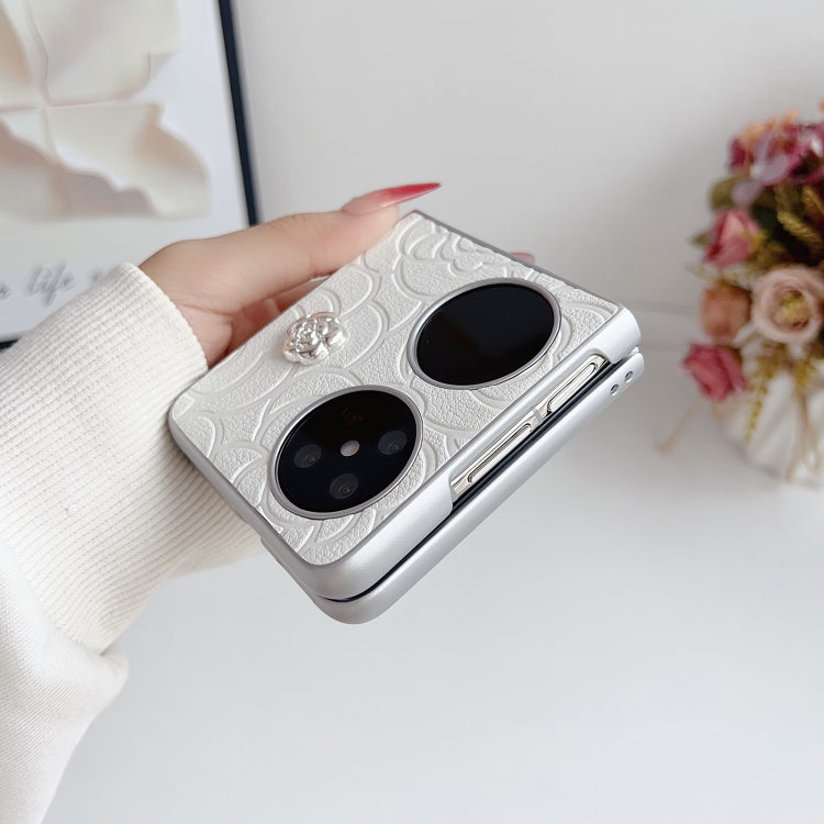 Funda para Teléfono Huawei Pocket 2 con Diseño de Cuadros Camellia para PC (Blanca)