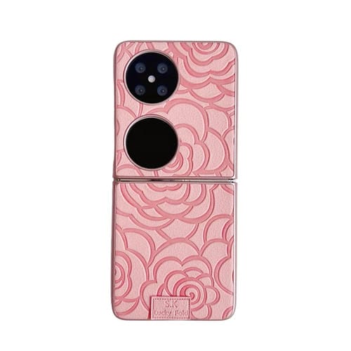 Funda para Teléfono Huawei Pocket 2 con Diseño de Cuadros Camellia y PC (Rosa)