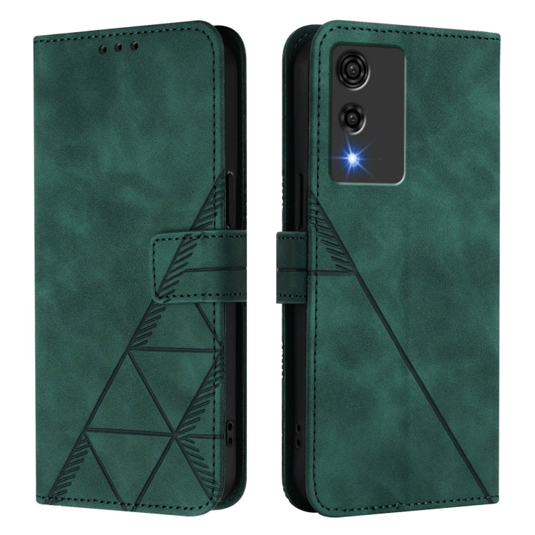Funda de Cuero con Tapa y Relieve 3D para Cubot A10 (Verde)