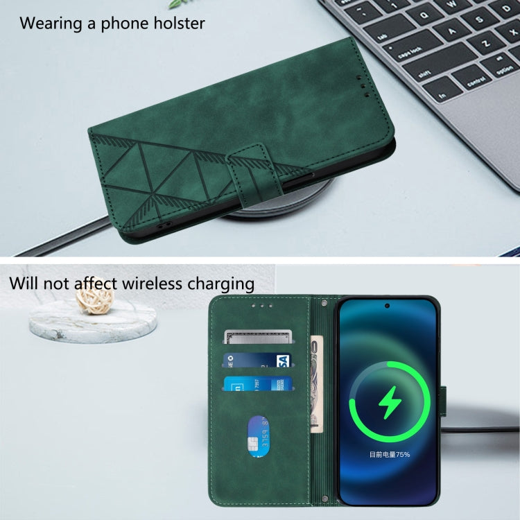 Funda de Cuero con Tapa y Relieve 3D para Cubot A10 (Verde)