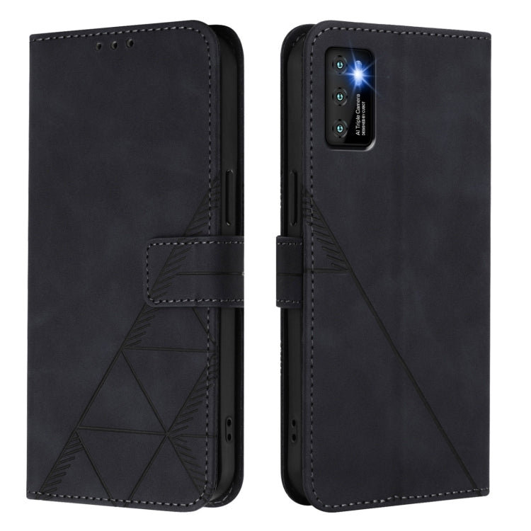 Funda de Cuero para Cubot P50 Crossbody con Tapa y Relieve 3D (Negra)