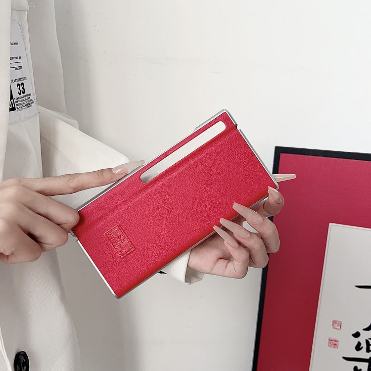 Funda Protectora Huawei Mate Xs 2 con Diseño de Lichi y Piel Sintética (Roja)