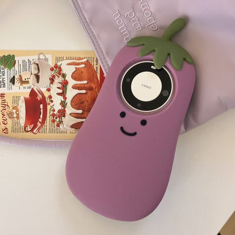 Funda de Silicona Huawei Mate 60 Pro con Dibujos 3D de Berenjena (Morado)