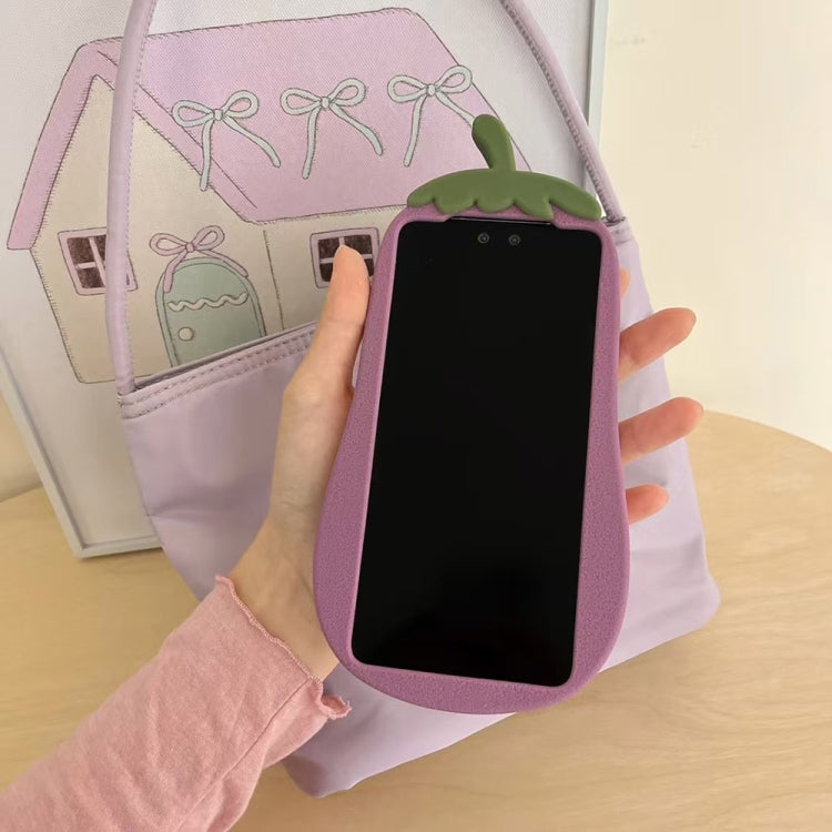 Funda de Silicona Huawei Mate 60 Pro con Dibujos 3D de Berenjena (Morado)