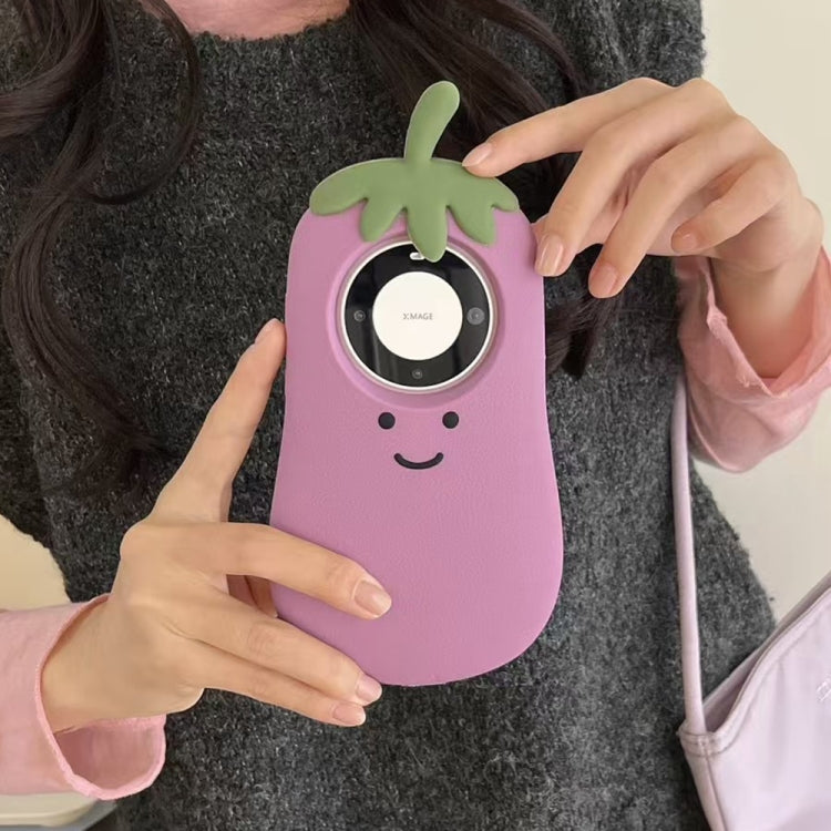 Funda de Silicona Huawei Mate 60 Diseño Berenjena 3D (Morado)