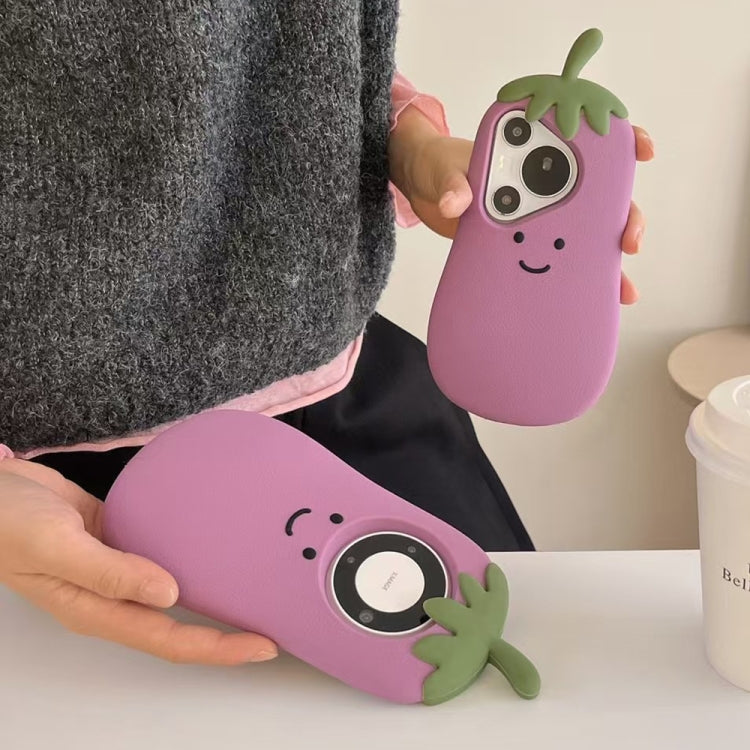 Funda de Silicona Huawei Mate 60 Diseño Berenjena 3D (Morado)