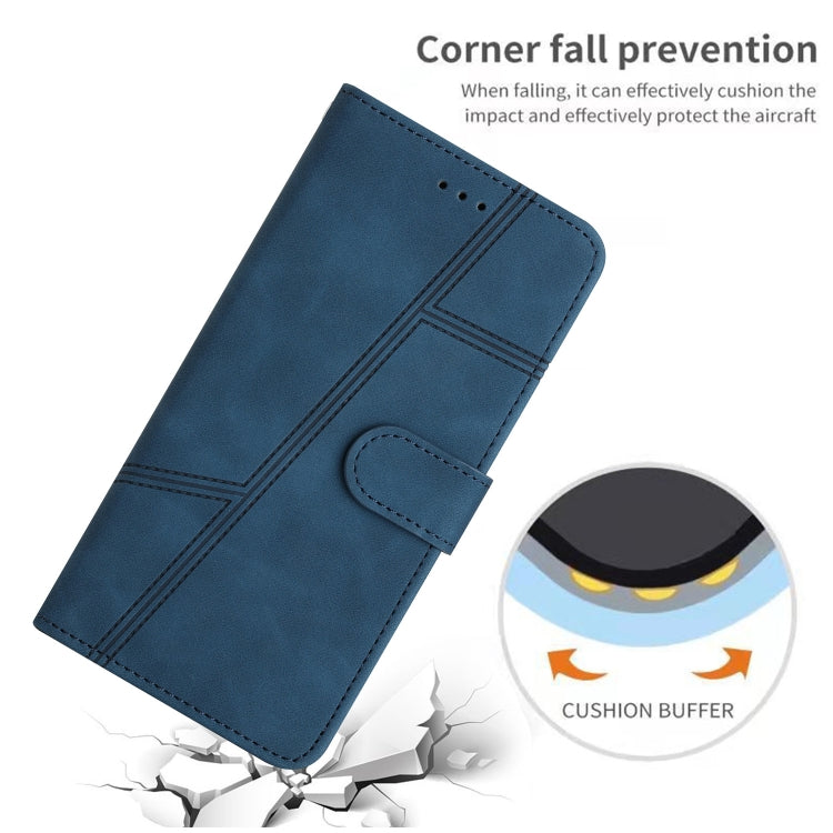 Funda de Cuero con Costuras para OnePlus 13 (Azul) Tacto Agradable
