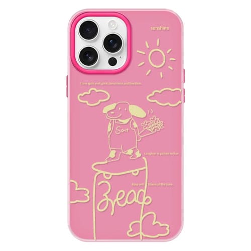 Funda híbrida TPU y PC iPhone 13 Pro Max Tacto Sedoso (Rosa Cachorro, Rosa Roja)