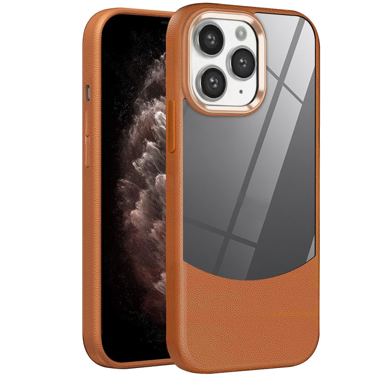 Funda Híbrida Acrílico y TPU iPhone 11 Pro Textura Lichi (Marrón)