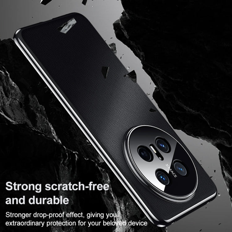 Funda de Cuero para Huawei Mate 70 a Prueba de Golpes (Blanca)