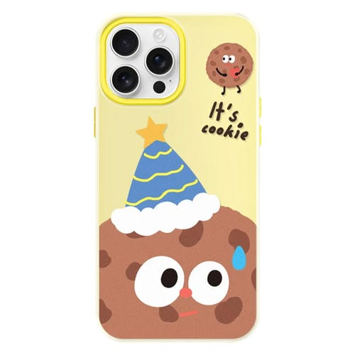 Funda híbrida TPU y PC para iPhone 16 Pro con tacto sedoso y gelatinoso (Celebration Cookies Yellow)