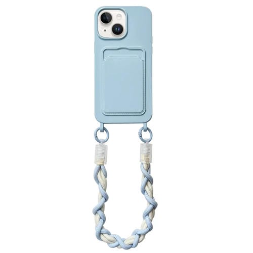 Estuche para Teléfono Dopamina para iPhone 13 con Ranura para Tarjeta y Cordón (Azul)