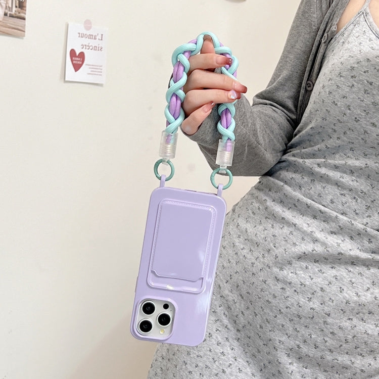 Estuche para Teléfono Dopamina para iPhone 14 Pro con Ranura para Tarjeta y Cordón (Rosa)