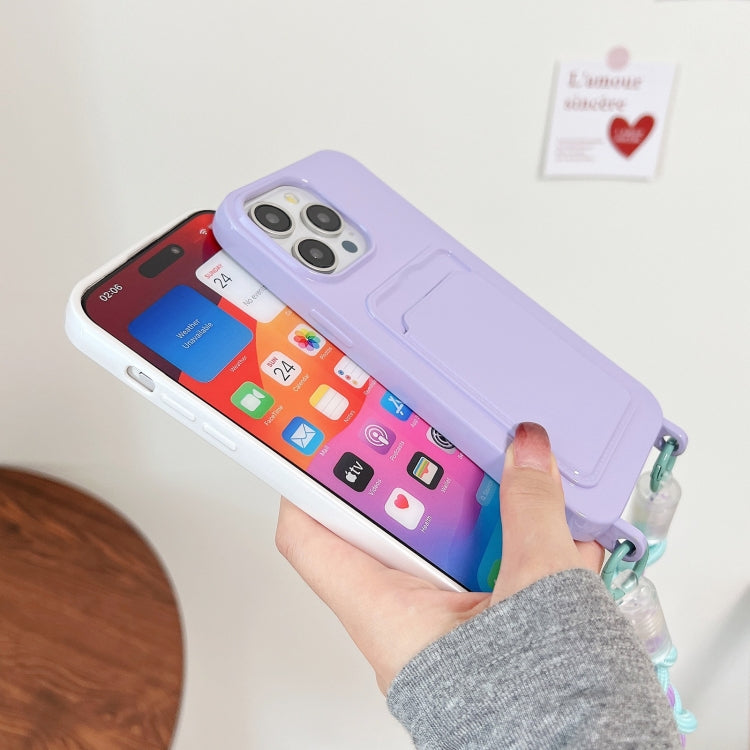 Estuche para Teléfono Dopamina iPhone 13 Pro con Ranura para Tarjeta y Cordón (Verde Fluorescente)
