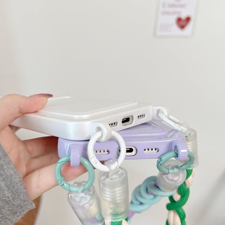 Estuche para Teléfono Dopamina para iPhone 13 Pro con Ranura para Tarjeta y Cordón (Rosa)