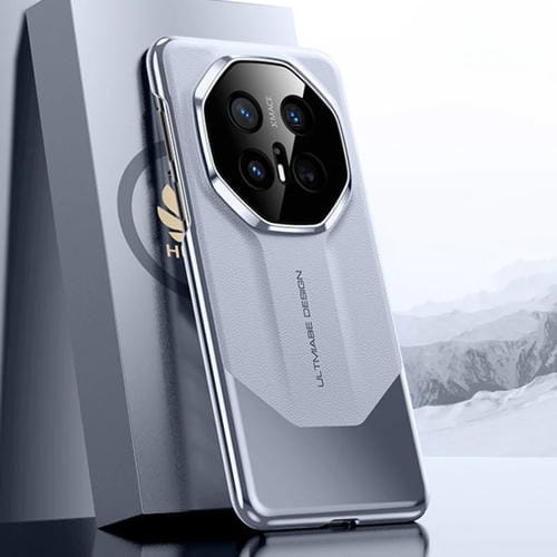 Funda para Teléfono Huawei Mate 70 Pro Diseño Imitación Galvanizada de Platino (Morada)