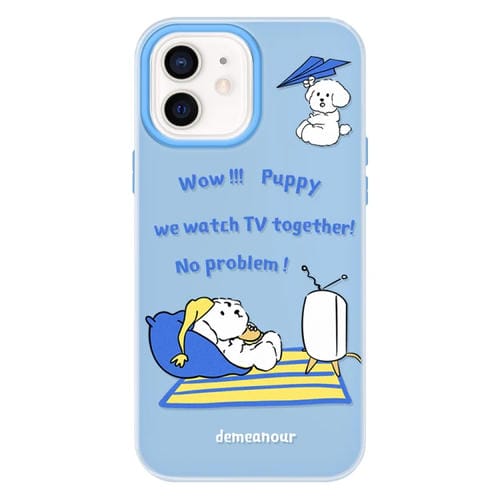 Funda híbrida TPU y Policarbonato iPhone 11 Tacto Sedoso (Tv Dog Blue)