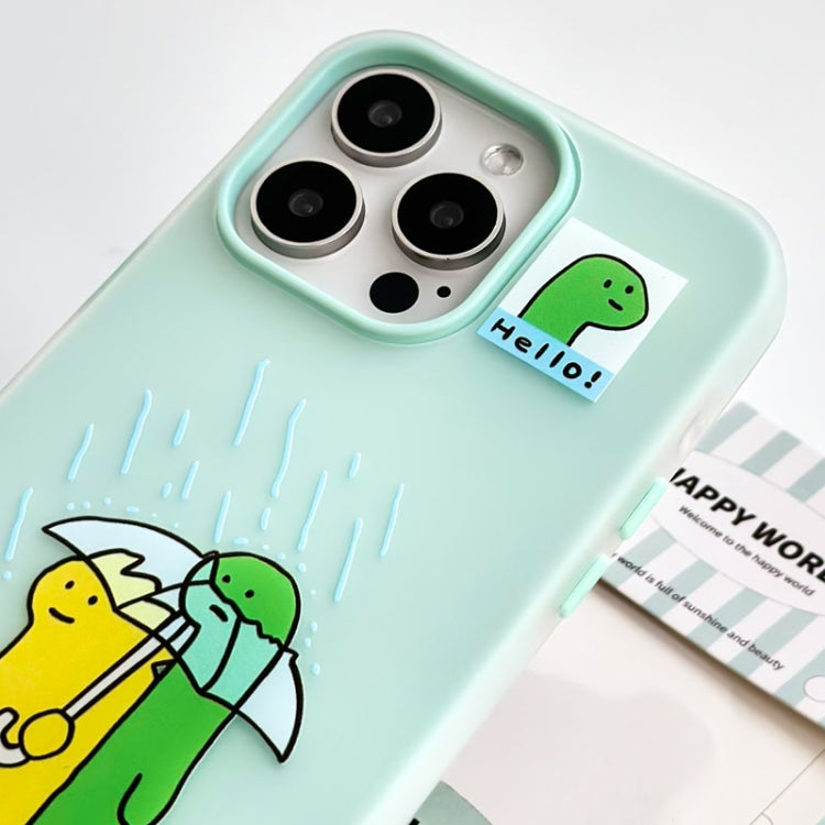 Funda híbrida TPU y PC iPhone 12 con Tacto Sedoso (Perro Largo Verde)