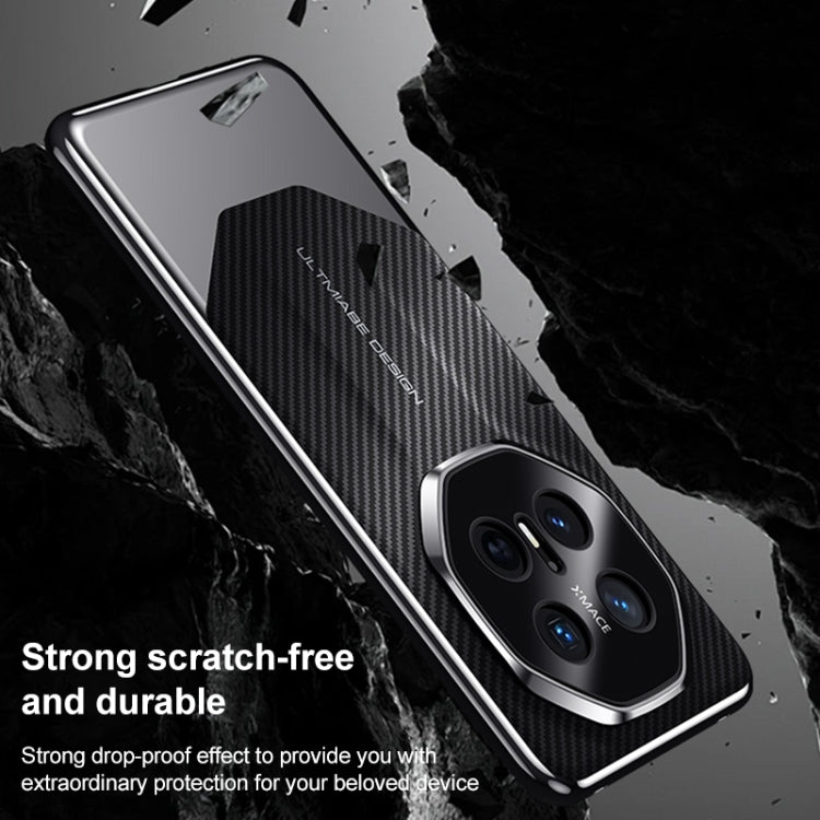 Funda para Teléfono Huawei Mate 70 Platinum con Diseño de Imitación de Fibra de Carbono (Negra)