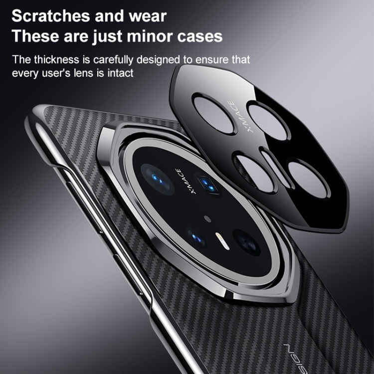 Funda para Teléfono Huawei Mate 70 Rs Diseño Ultimate Platinum Imitación Fibra de Carbono (Negra)