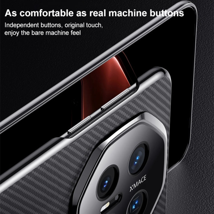 Funda para Teléfono Huawei Mate 70 Platinum con Diseño de Imitación de Fibra de Carbono (Negra)