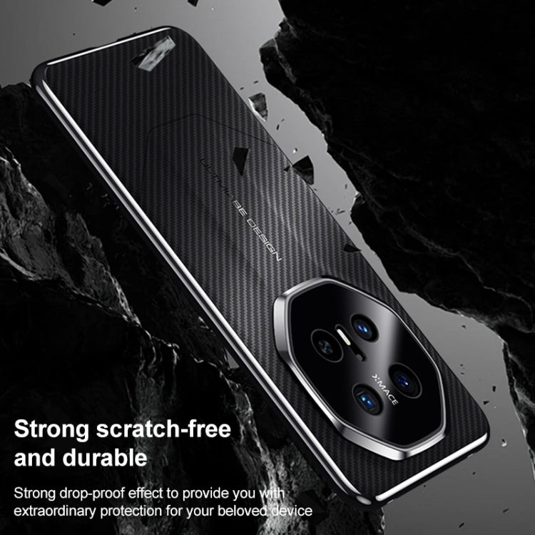 Funda para Huawei Pura 70 Premium con imitación de fibra de carbono y diseño de vanguardia (blanca)