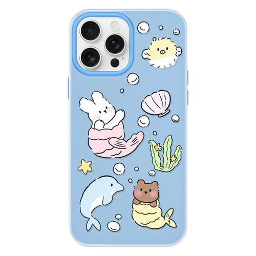 Funda híbrida TPU y PC para iPhone 16 Pro (Azul Marino)