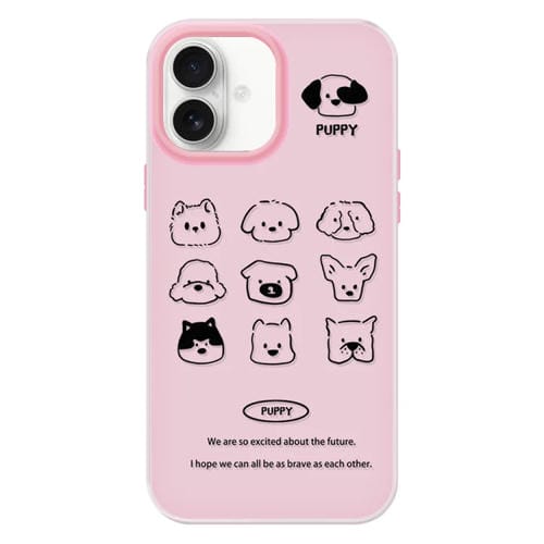 Funda híbrida TPU y PC Animal Nine Grid para iPhone 16 (Pink)