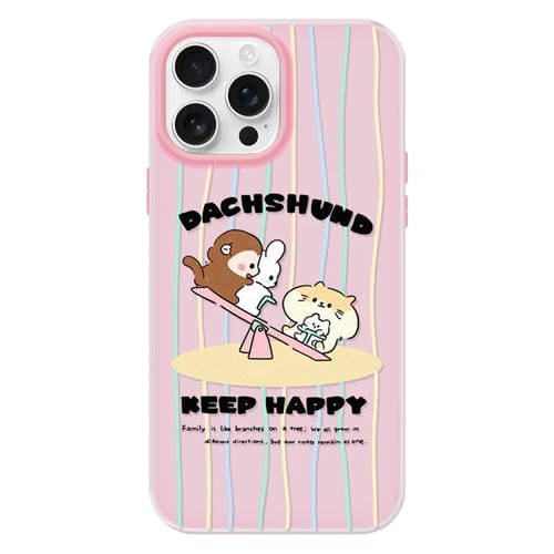 Funda híbrida TPU y PC con tacto de piel para iPhone 13 Pro (Animal Pink)